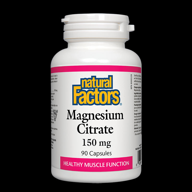 Magnesium Citrate/ Магнезий (цитрат) 150 mg х 90 капсули Natural Factors - BadiZdrav.BG