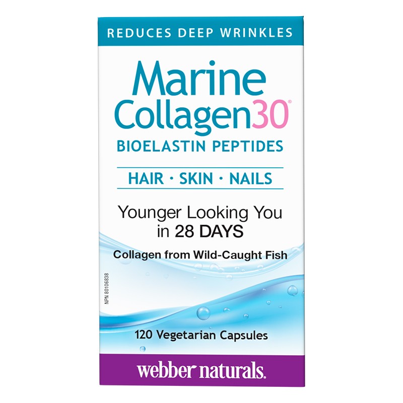 Marine Collagen30® Bioelastin peptides - Морски колаген с био еластинови пептиди, 120 капсули - BadiZdrav.BG