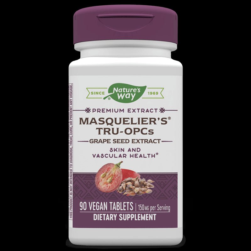 Masquelier's® Tru-OPCs™ Grape Seed Extract / Екстракт от гроздово семе, 90 таблетки Nature’s Way - BadiZdrav.BG