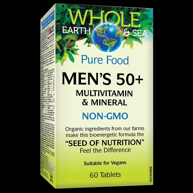 Men’s 50+ Multivitamin & Mineral Whole Earth & Sea®/ Мултивитамини и минерали за мъже 50+ x 60 таблетки Natural Factors - BadiZdrav.BG