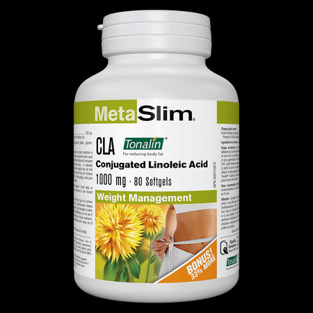 MetaSlim® CLA (Conjugated Linoleic Acid) Tonalin®/ КЛА Тоналин® 1000 mg x 80 софтгел капсули - BadiZdrav.BG