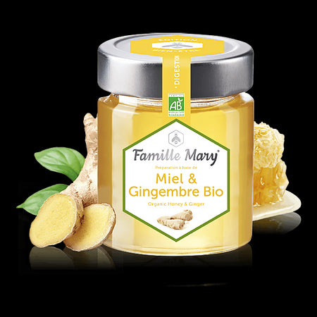 Miel & Gingembre Bio / Био акациев мед + джинджифил (за добро храносмилане), 170 g Famille Mary - BadiZdrav.BG