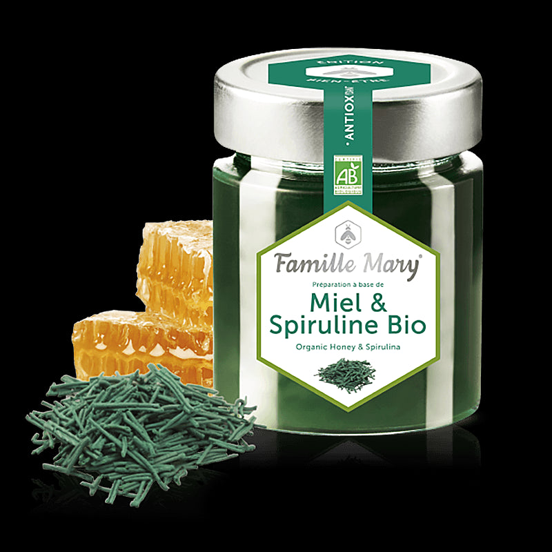Miel & Spiruline Bio /  Био акациев мед + спирулина, 170 g Famille Mary - BadiZdrav.BG