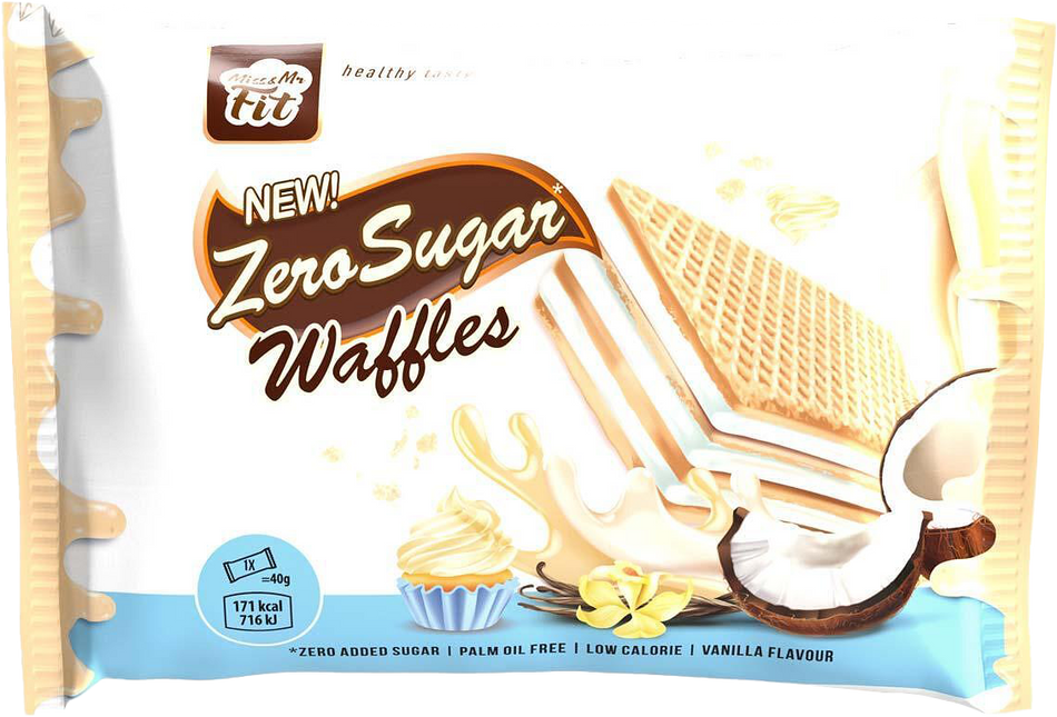 Zero Sugar Waffles | Low Calorie ~ Palm Oil Free - Ванилия с кокос