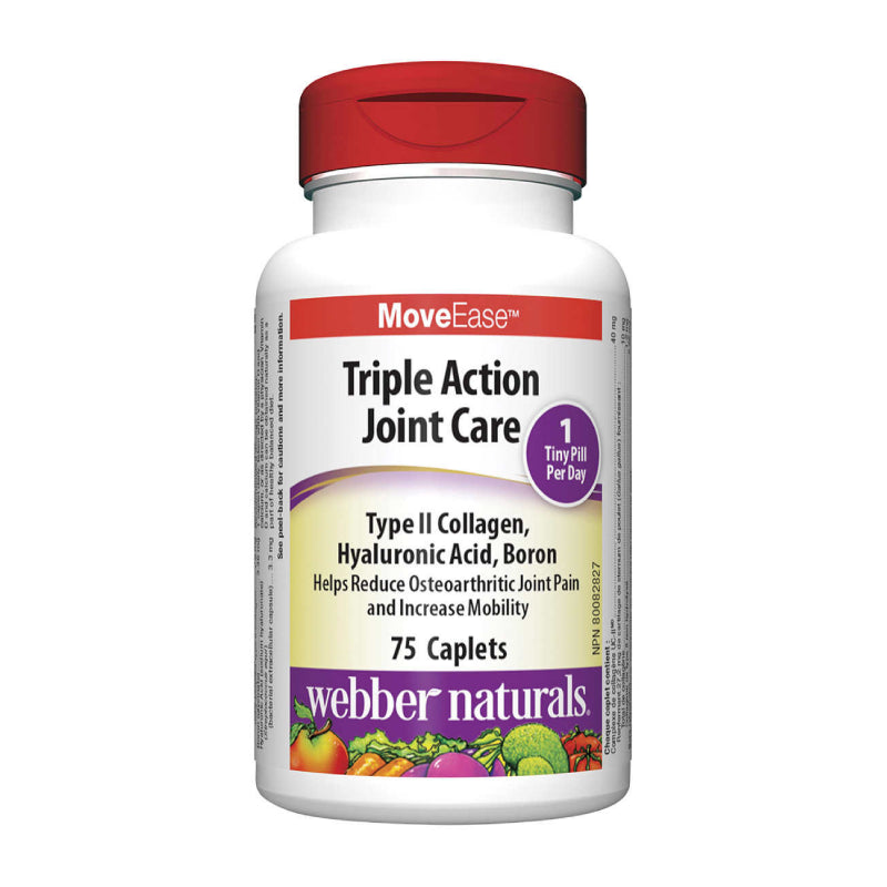 MoveEase™ Triple Action Joint Care – Тройна грижа за ставите с колаген, бор и хиалуронова киселина, 75 каплети - BadiZdrav.BG