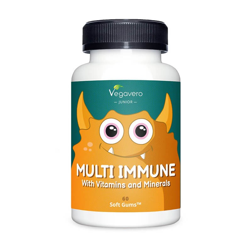 Multi Immune with Vitamins and Minerals - Мултиимун витамини и минерали за деца, 60 желирани таблетки Vegavero - BadiZdrav.BG