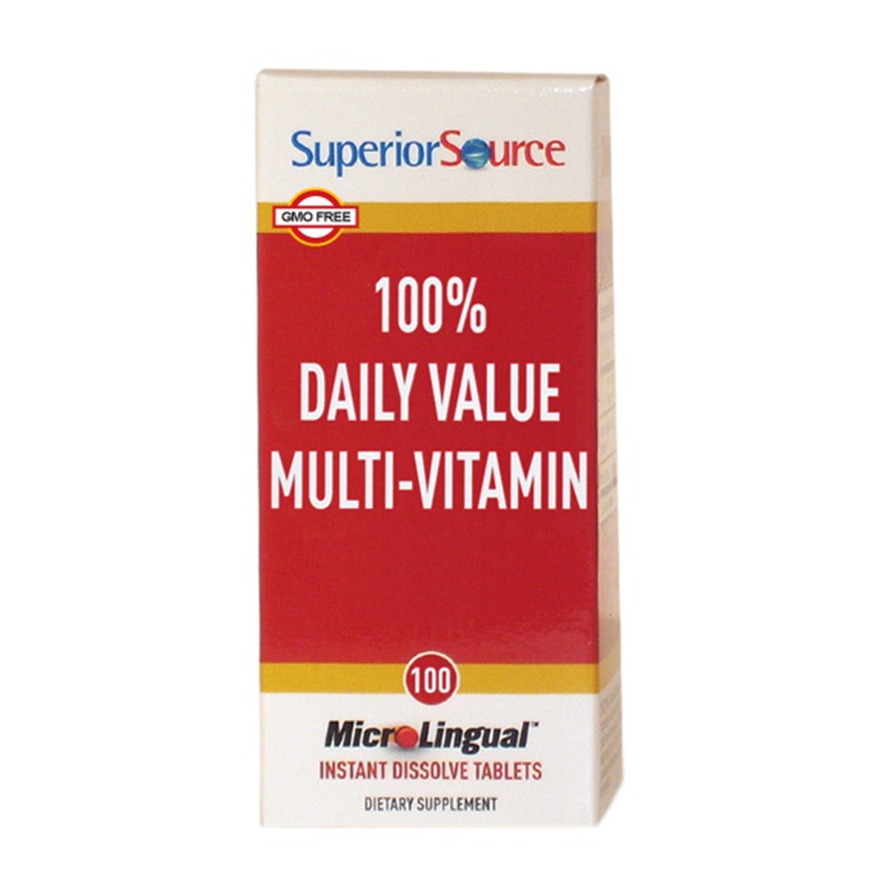 Мултивитамини - 100% Daily Value Multi-Vitamin, 100 сублингвални таблетки Superior Source - BadiZdrav.BG