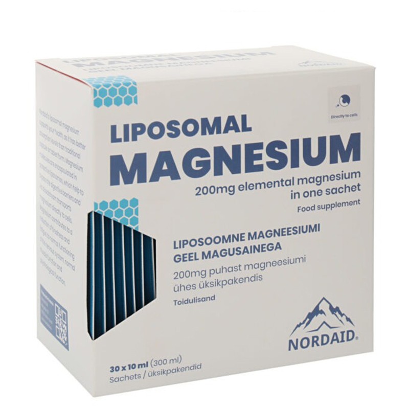 Мускулна и нервна система - Липозомен Магнезий (цитрат, малат), 200 mg перорален разтвор с вкус на манго/ 30 сашета х 10 ml Nordaid - BadiZdrav.BG