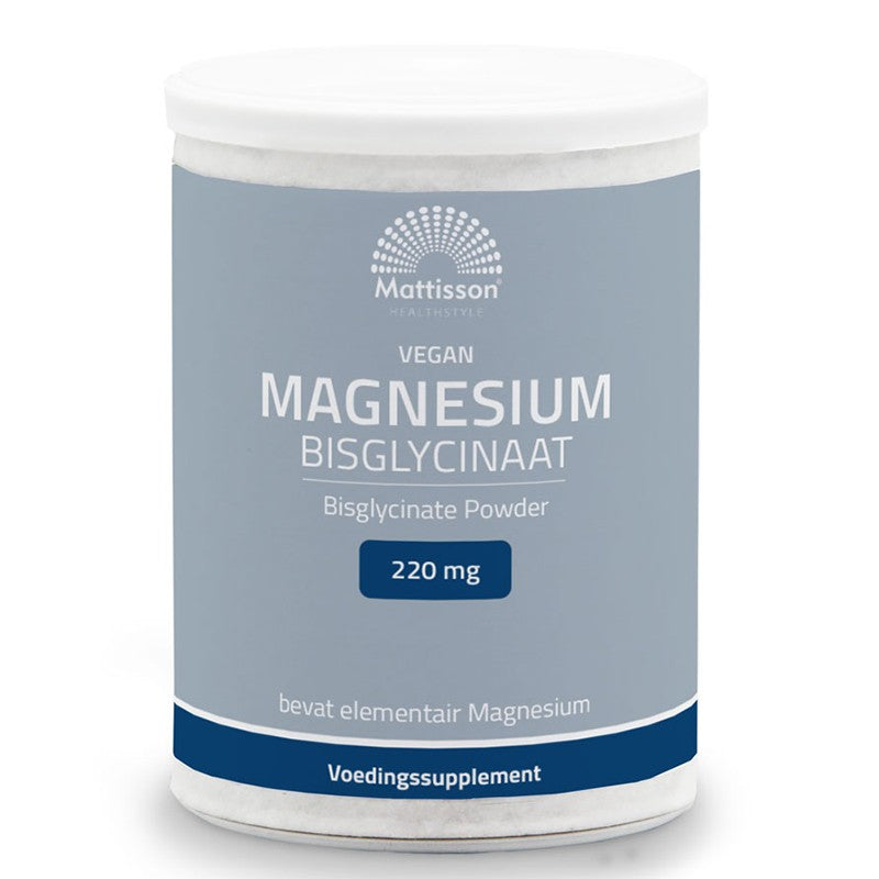 Мускулна, сърдечна и нервна система - Магнезий (бисглицинат) веган, 220 mg x 250 g прах