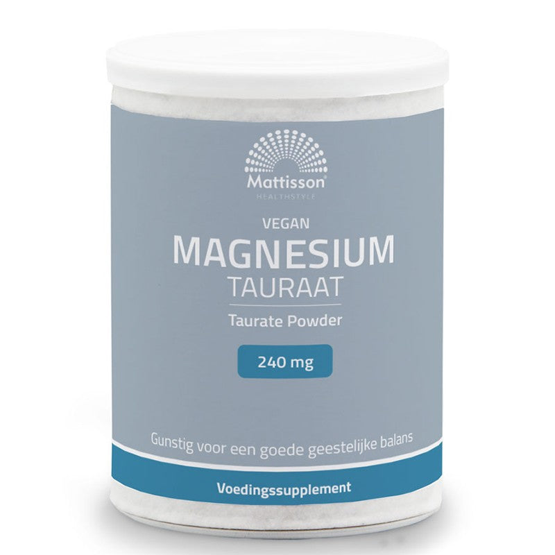Мускулна, сърдечна и нервна система - Магнезий (таурат) веган, 240 mg x 250 g прах