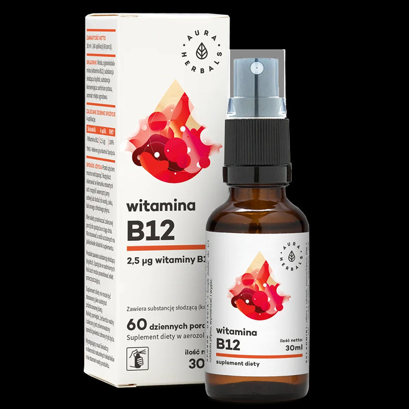 Нервна система - Витамин В12 (цианокобаламин), орален спрей 30 ml Aura Herbals - BadiZdrav.BG