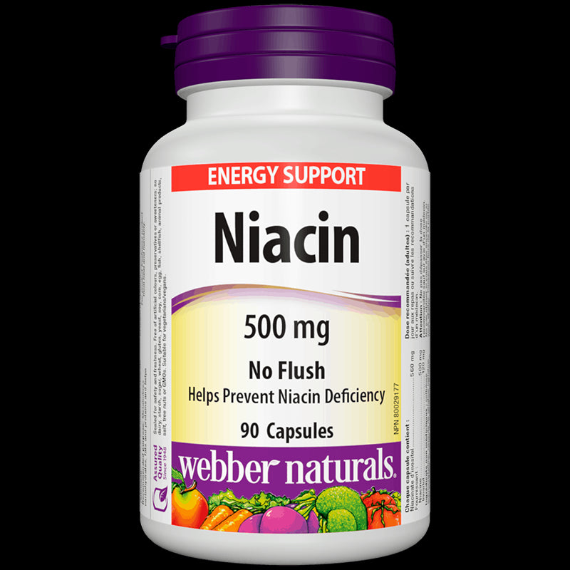 Niacin/ Ниацин 500 mg x 90 капсули Webber Naturals - BadiZdrav.BG