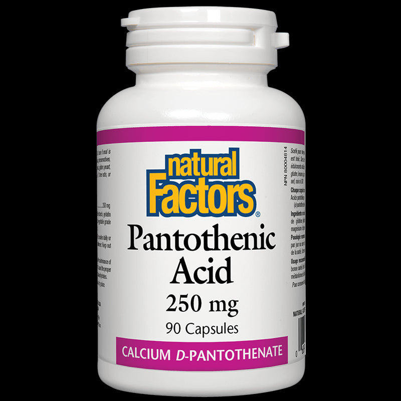 Pantothenic Acid - Пантотенова киселина / Витамин В5 (калциев д-пантотенат), 250 mg, 90 капсули Natural Factors - BadiZdrav.BG