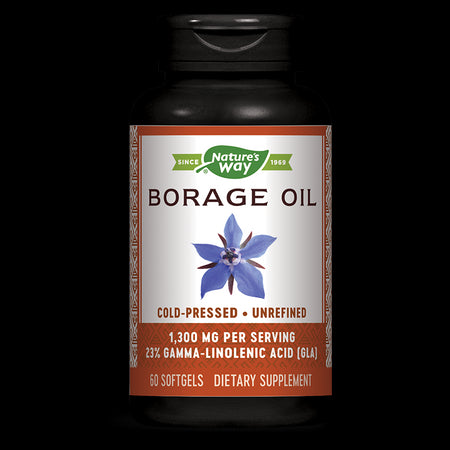 Borage Oil 23% GLA/ Пореч масло 1300 mg х 60 капсули Nature’s Way - BadiZdrav.BG