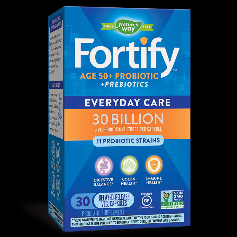 Fortify™ Probiotic 50+ Пробиотик за възрастни 50+, 30 милиарда активни пробиотици, 30 капсули със забавено освобождаване Nature’s Way - BadiZdrav.BG