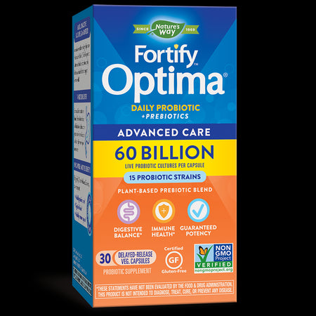 Fortify™ Optima® Advanced Care Probiotic - Фортифай - Оптима пробиотик + пребиотици, 60 милиарда активни пробиотици, 30 капсули Nature’s Way - BadiZdrav.BG