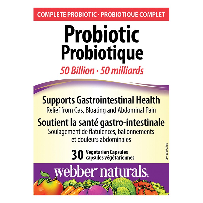 Probiotic 50 Billion - Пробиотик 50 млрд. активни пробиотици, 10 щама, 30 капсули Webber Naturals - BadiZdrav.BG