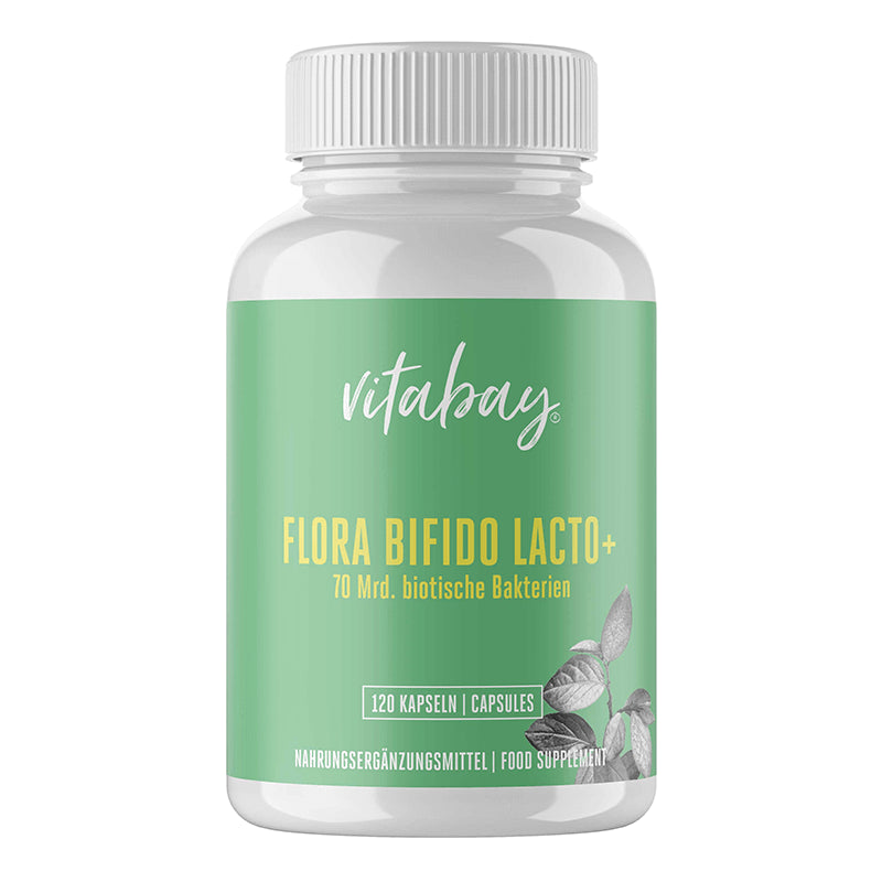 Пробиотик + цинк Flora Bifido Lacto + (70 млрд. пробиотици, 14 щама формула), 120 капсули Vitabay - BadiZdrav.BG