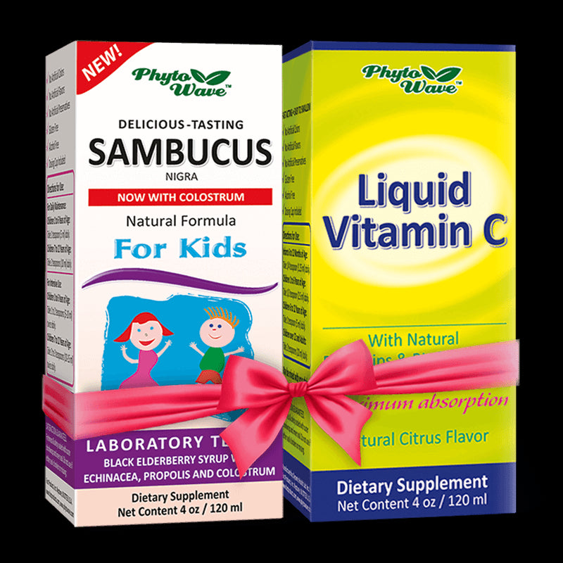 Промо пакет – детски имунитет / Самбукус нигра сироп с черен бъз и витамин С (течен) - BadiZdrav.BG