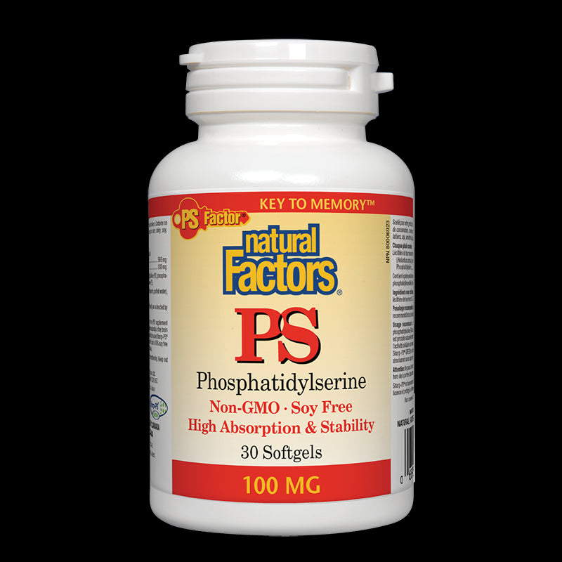 PS Phosphatidylserine/ ФосфатидилСерин 100 mg х 30 софтгел капсули Natural Factors - BadiZdrav.BG