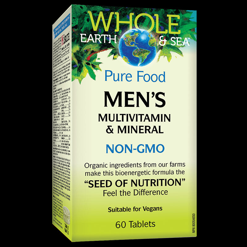 Men's Multivitamin & Mineral Whole Earth & Sea®/ Мултивитамини и минерали за мъже x 60 таблетки Natural Factors - BadiZdrav.BG