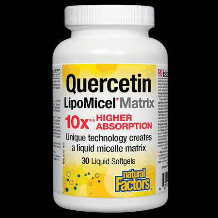 Quercetin LipoMicel Matrix 10 X Higher Absorption / Кверцетин, 250 mg, 30 софтгел капсули Natural Factors - BadiZdrav.BG