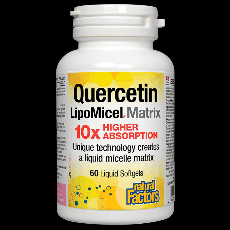 Quercetin LipoMicel Matrix 10 X Higher Absorption/ Кверцетин 250 mg x 60 софтгел капсули Natural Factors - BadiZdrav.BG