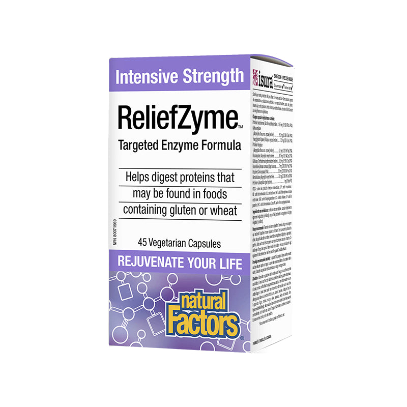 ReliefZyme™ Targeted Enzyme Formula - Храносмилателни ензими x 45 капсули Natural Factors - BadiZdrav.BG