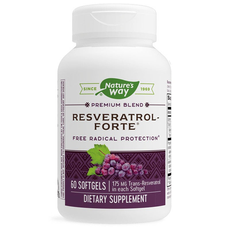 Resveratrol forte - Ресвератрол форте 450 mg, 60 софтгел капсули Nature’s Way - BadiZdrav.BG