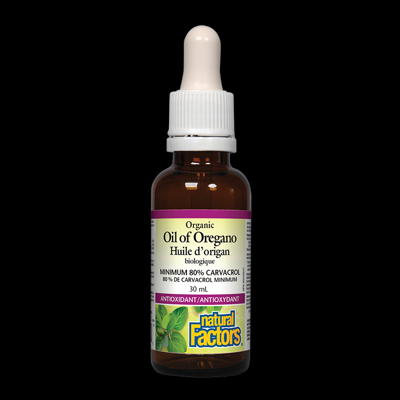 Риган масло, органик - Oil of Oregano Organic 30 mg, 187 дози, 30 ml Natural Factors - BadiZdrav.BG
