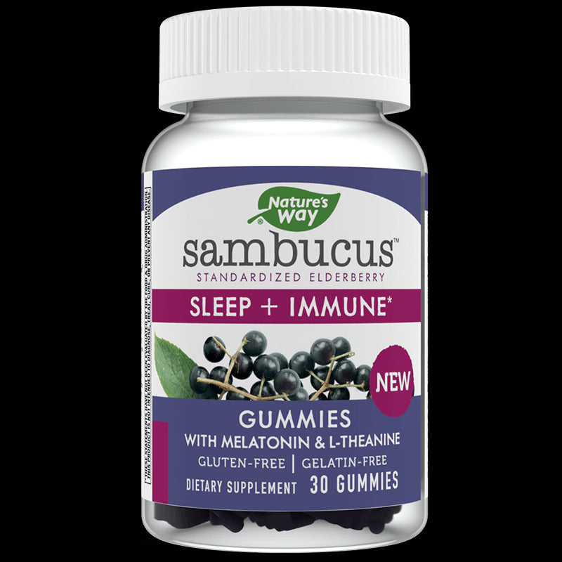 Sambucus Sleep + Immune Gummies / Формула за спокоен сън и силен имунитет, 30 желирани таблетки Nature’s Way - BadiZdrav.BG