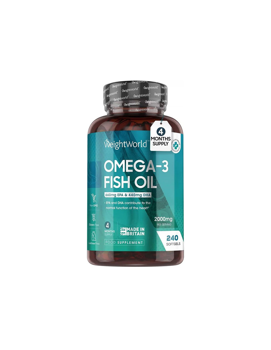 Сърдечно - съдова система, зрение и мозъчна функция - Омега-3 Рибено масло 660 mg EPA 440/ mg DHA, 240 софтгел капсули - BadiZdrav.BG
