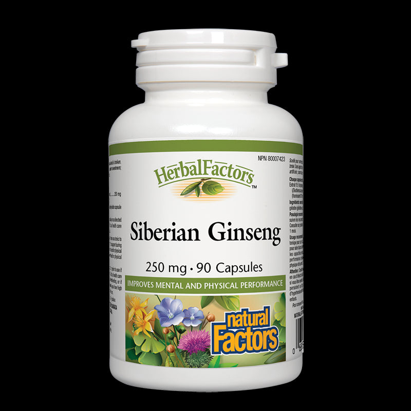 Siberian Ginseng/ Женшен сибирски 250 mg х 90 капсули Natural Factors - BadiZdrav.BG