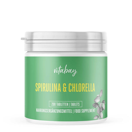 Spirulina & Chlorella Extrakt - Спирулина и хлорела, 200 таблетки Vitabay - BadiZdrav.BG