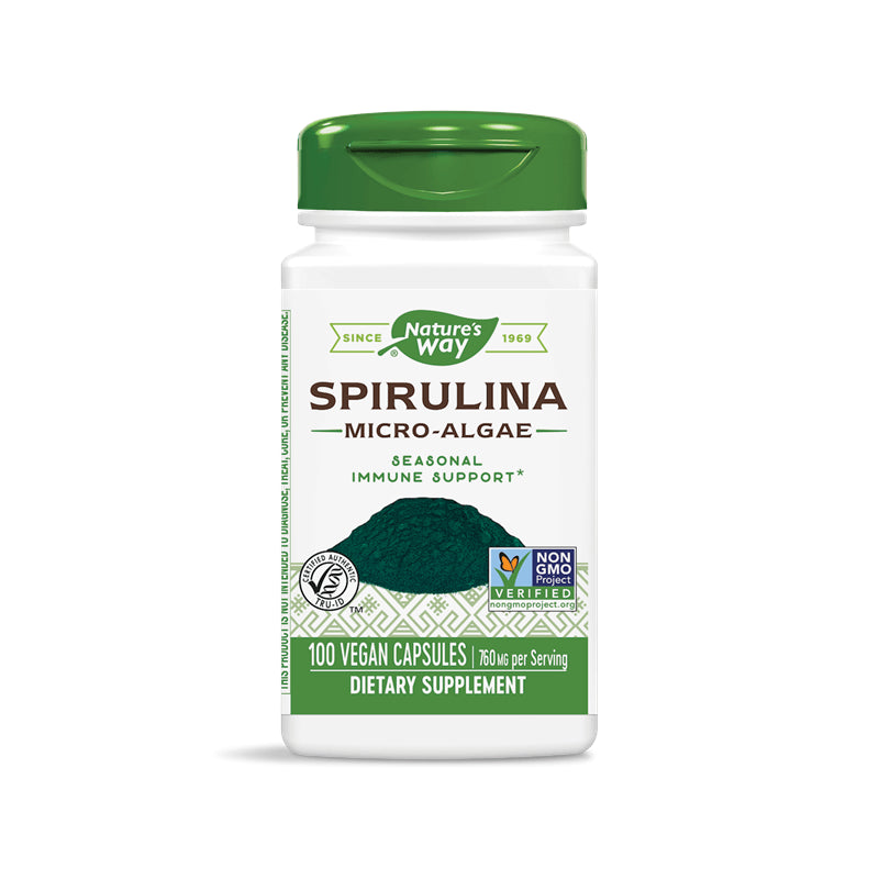 Spirulina Micro-Algae/ Спирулина (микро-водорасли) 380 mg х 100 капсули Nature’s Way - BadiZdrav.BG