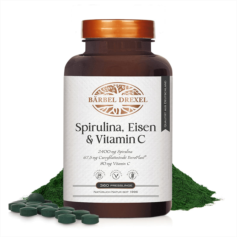 Желязо от спирулина и къри & витамин С от ацерола - Формула срещу анемия и умора, 360 таблетки - BadiZdrav.BG