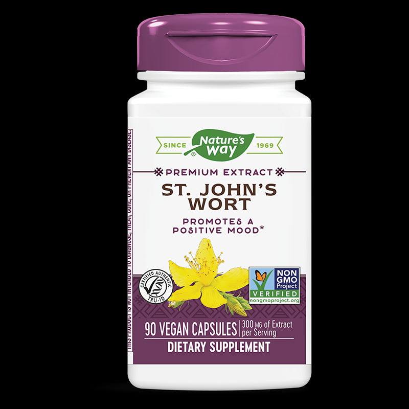 Подобрява настроението - Жълт кантарион премиум екстракт - St. John`s Wort 420 mg, 90 капсули Nature’s Way - BadiZdrav.BG