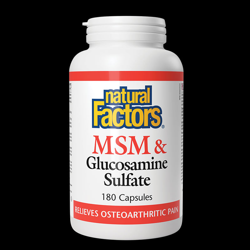 Стави и кости - МСМ + Глюкозамин Сулфат, 180 капсули Natural Factors