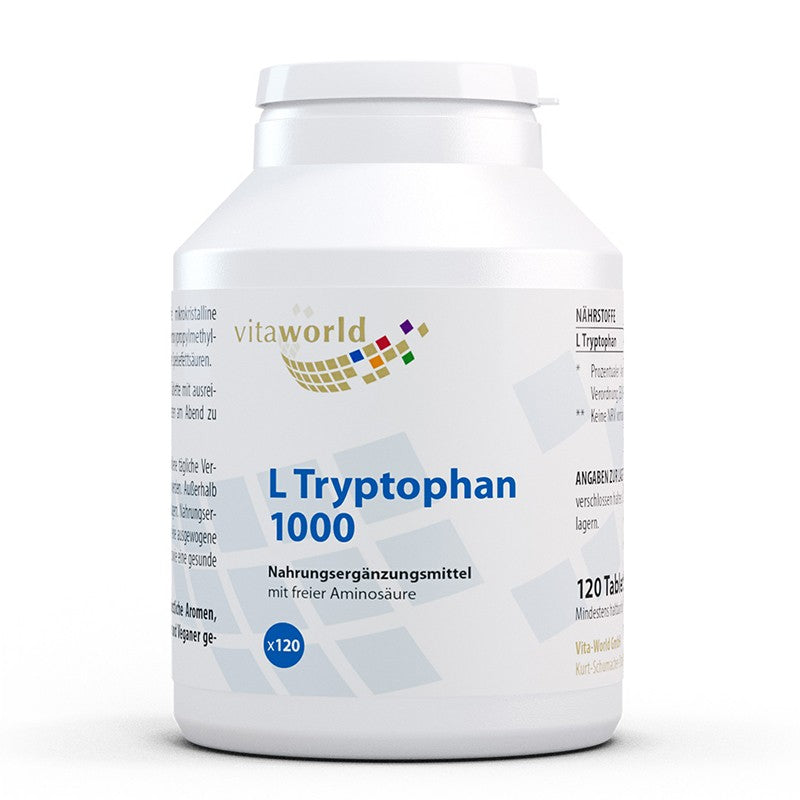 Стрес и безсъние - Л-Триптофан (L-Tryptophan), 1000 mg x 120 таблетки - BadiZdrav.BG