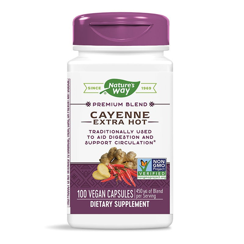 Cayenne Extra Hot/ Супер лют червен пипер 450 mg х 100 капсули Nature’s Way - BadiZdrav.BG