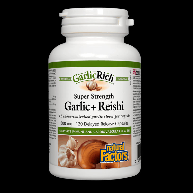 GarlicRich® Super Strength Garlic+Reishi / Чесън + Рейши x 120 капсули - BadiZdrav.BG