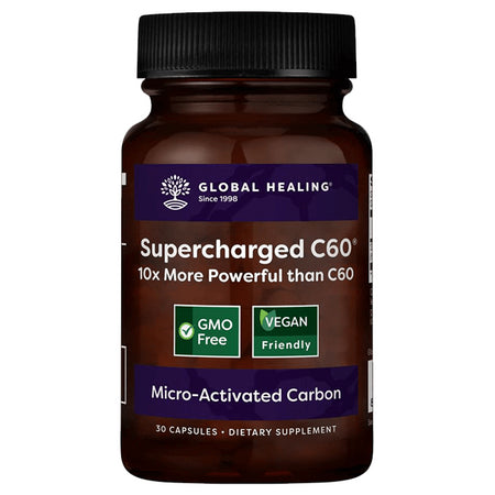 Supercharged C60® - Микроактивиран активен въглен, 30 капсули Global Healing - BadiZdrav.BG