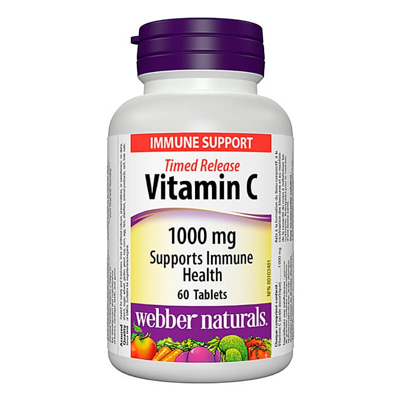 Time Release Vitamin C - Витамин С 1000 mg, 60 таблетки с удължено освобождаване Webber Naturals - BadiZdrav.BG