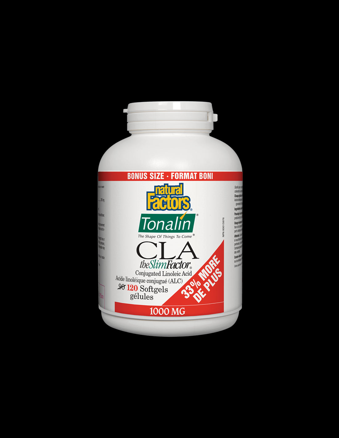 Tonalin® CLA the Slim Factor® / Тоналин® КЛА 1000 mg, 120 софтгел капсули Natural Factors - BadiZdrav.BG