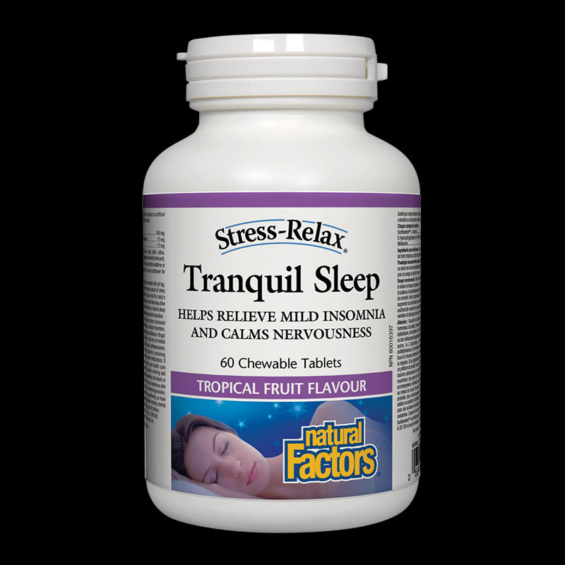 Stress-Relax® Tranquil Sleep х 60 дъвчащи таблетки (при безсъние и стрес) Natural Factors - BadiZdrav.BG