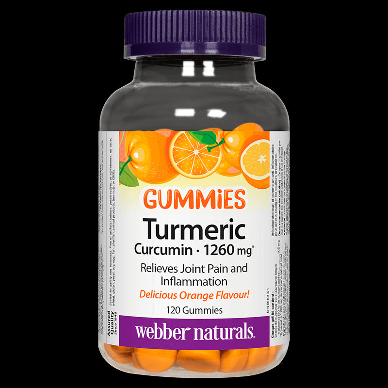 Turmeric Curcumin Gummies / Куркума, 120 желирани таблетки с вкус на портокал Webber Naturals - BadiZdrav.BG