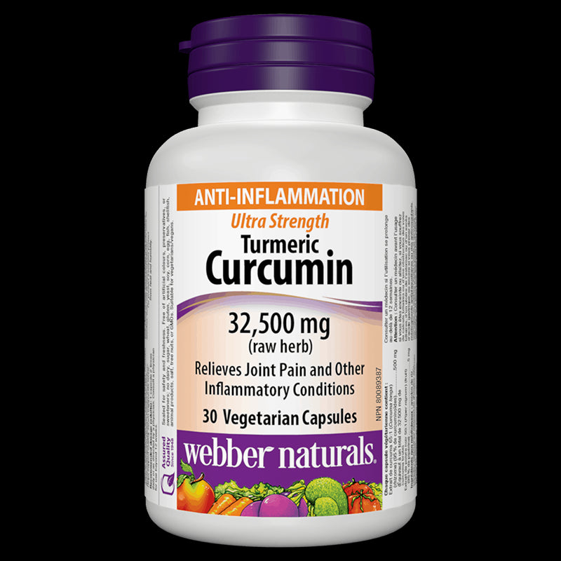 Turmeric Curcumin Ultra Strength / Куркума и черен пипер, 32 500 mg, 30 капсули Webber Naturals - BadiZdrav.BG