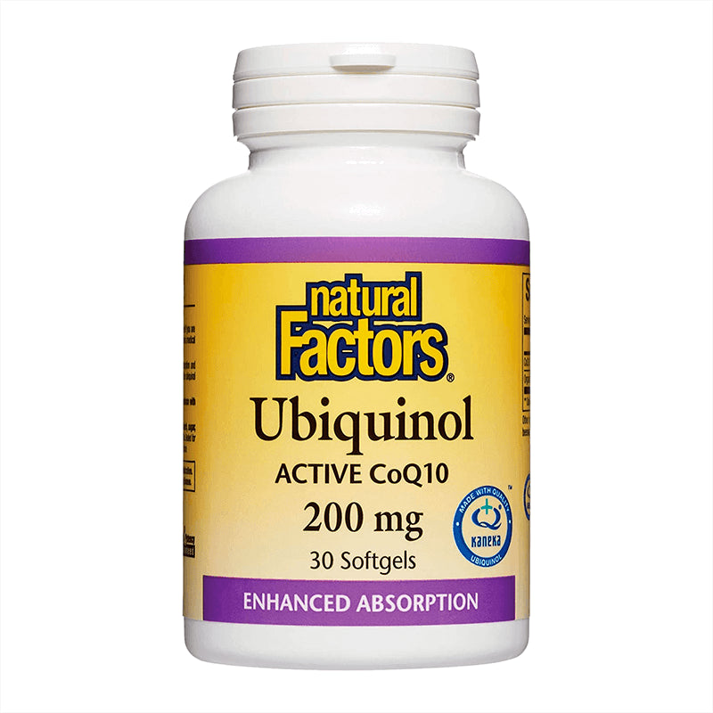 Ubiquinol Active CoQ10/ Убиквинол Активен Коензим 200 mg x 30 софтгел капсули Natural Factors - BadiZdrav.BG