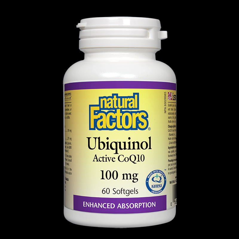 Ubiquinol Active CoQ10/ Убиквинол Активен Коензим 100 mg x 60 софтгел капсули Natural Factors - BadiZdrav.BG