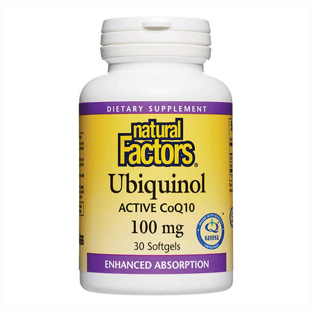 Ubiquinol Active Coenzyme Q10 - Убиквинол – активен коензим Q10 (Антиоксидант и кардиопротектор), 100 mg, 30 софтгел капсули Natural Factors - BadiZdrav.BG